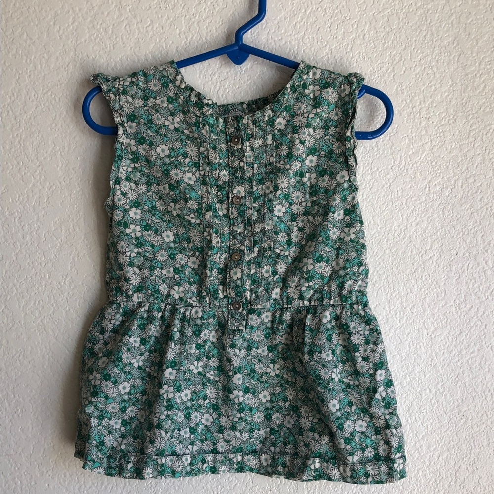 Floral Green Sleeveless Kids Top Carters 3t
